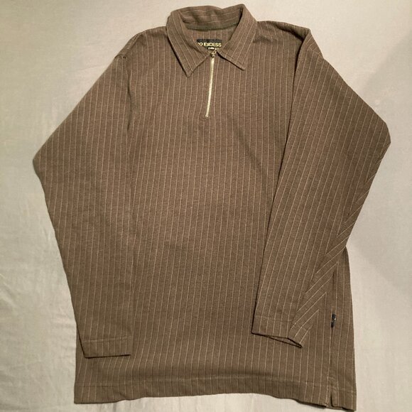 No Excess Collection Half-Zip Sweater with Subtle Pinstripes - Picture 3 of 11